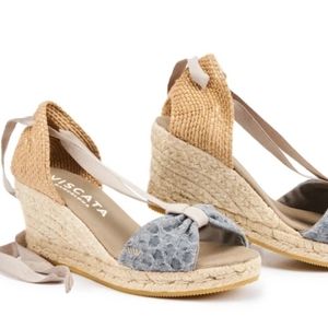 Viscata Tossa Canvas Wedges - Bubble Blue